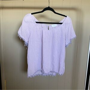 Velvet by Graham & Spencer Pale lilac Lavender gauze cotton Blouse